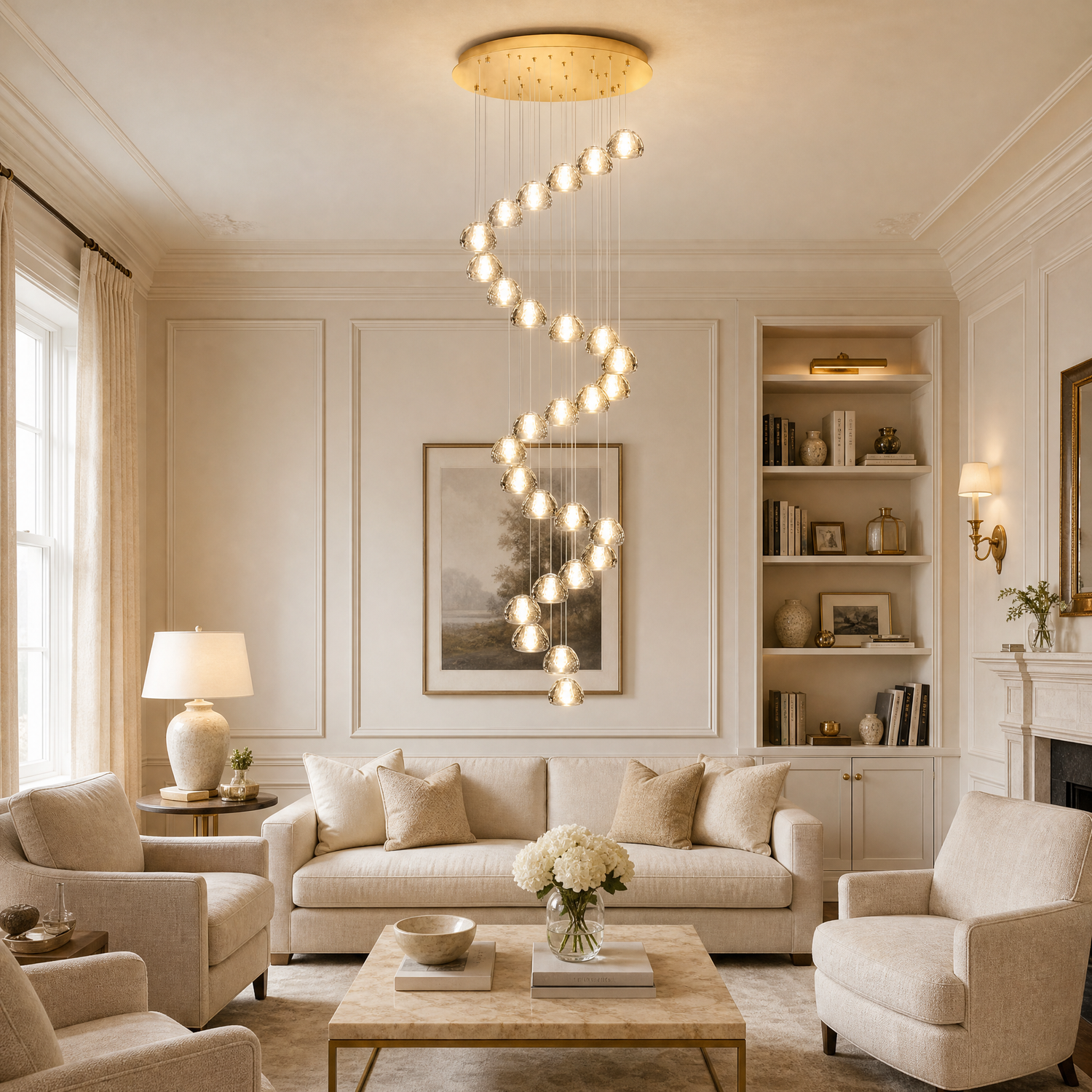 30-Light Bowl-shaped Staircase Lights - Gold