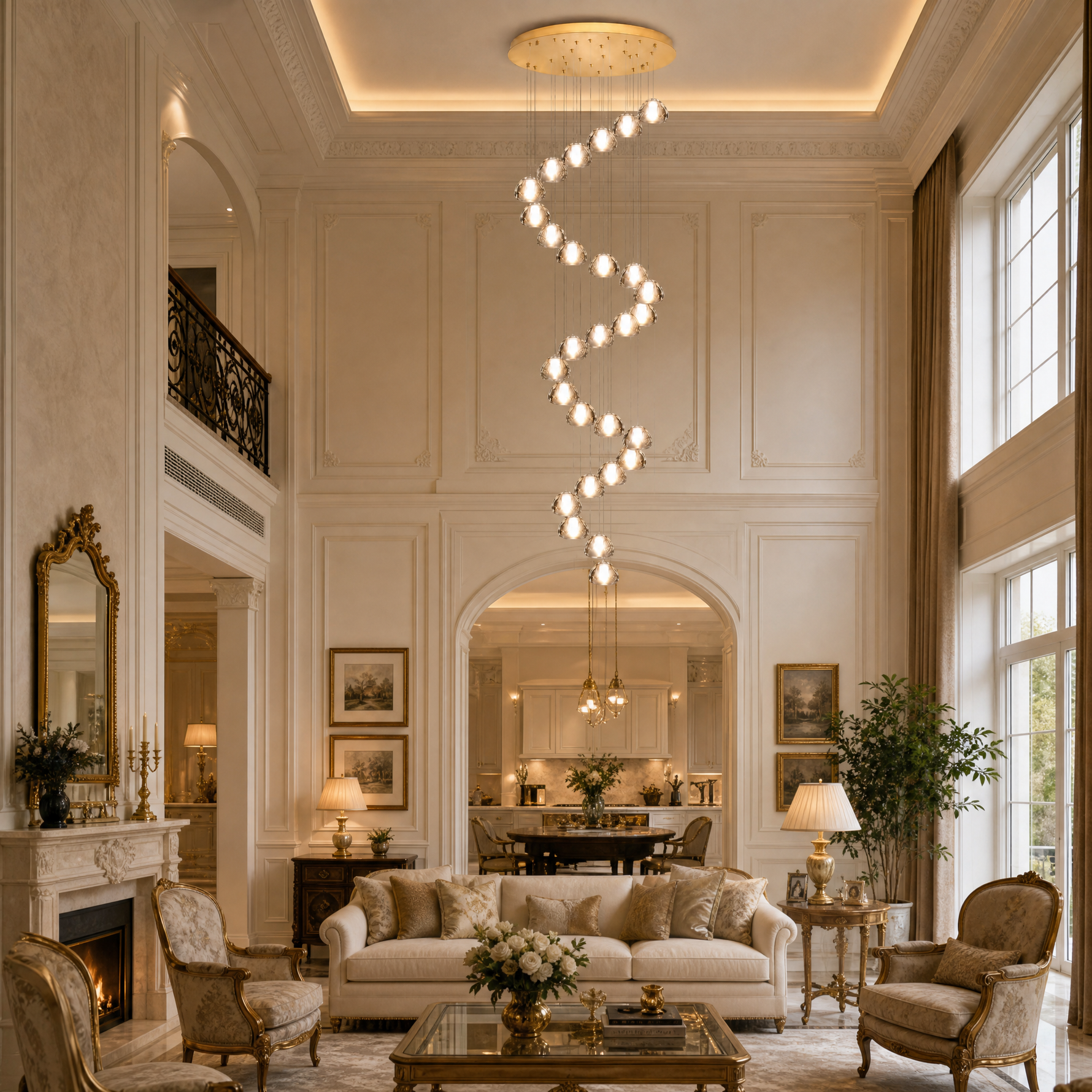 30-Light Bowl-shaped Staircase Lights - Gold