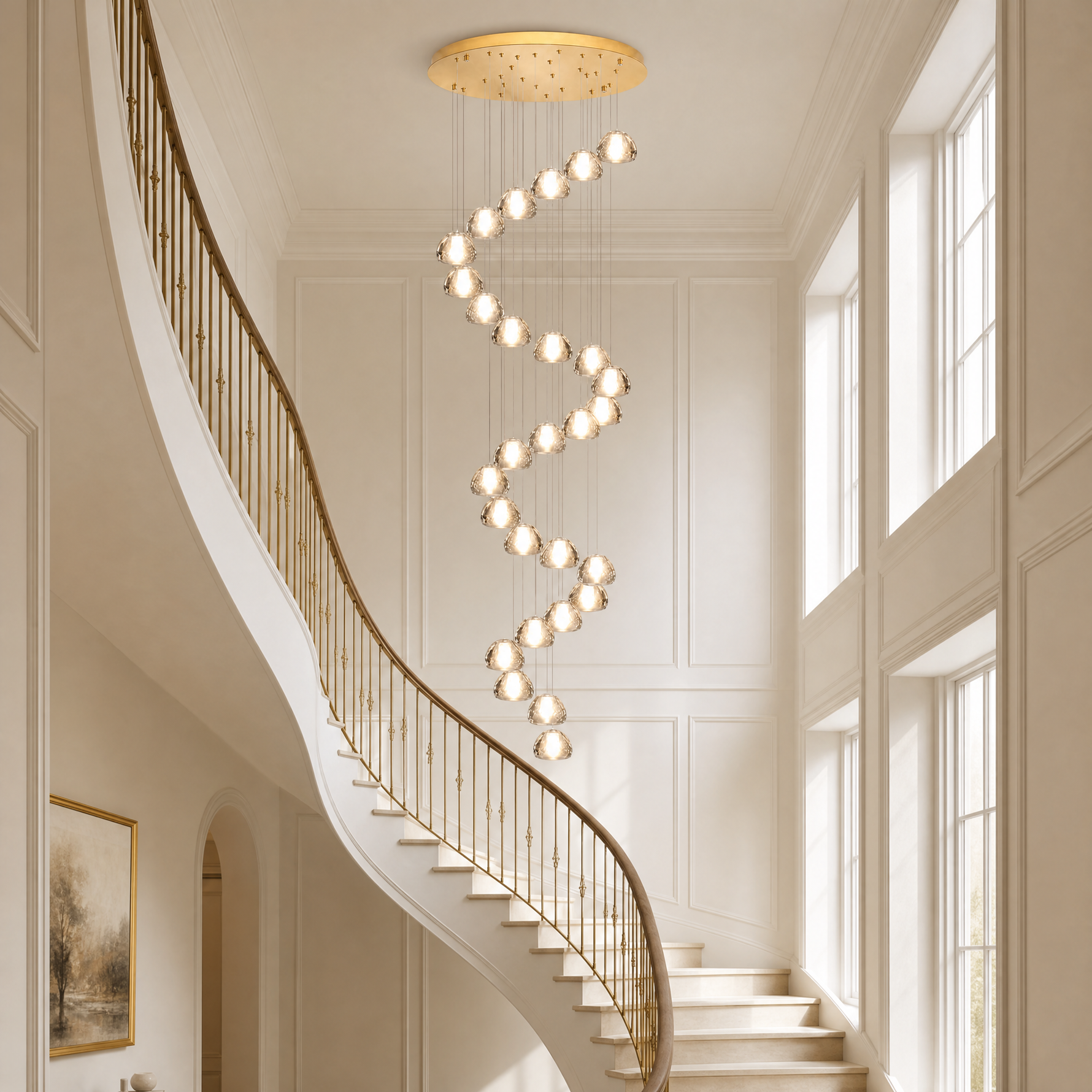 30-Light Bowl-shaped Staircase Lights - Gold