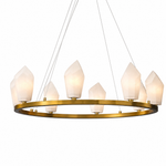 31.5" Alabaster Wagon Wheel Chandelier