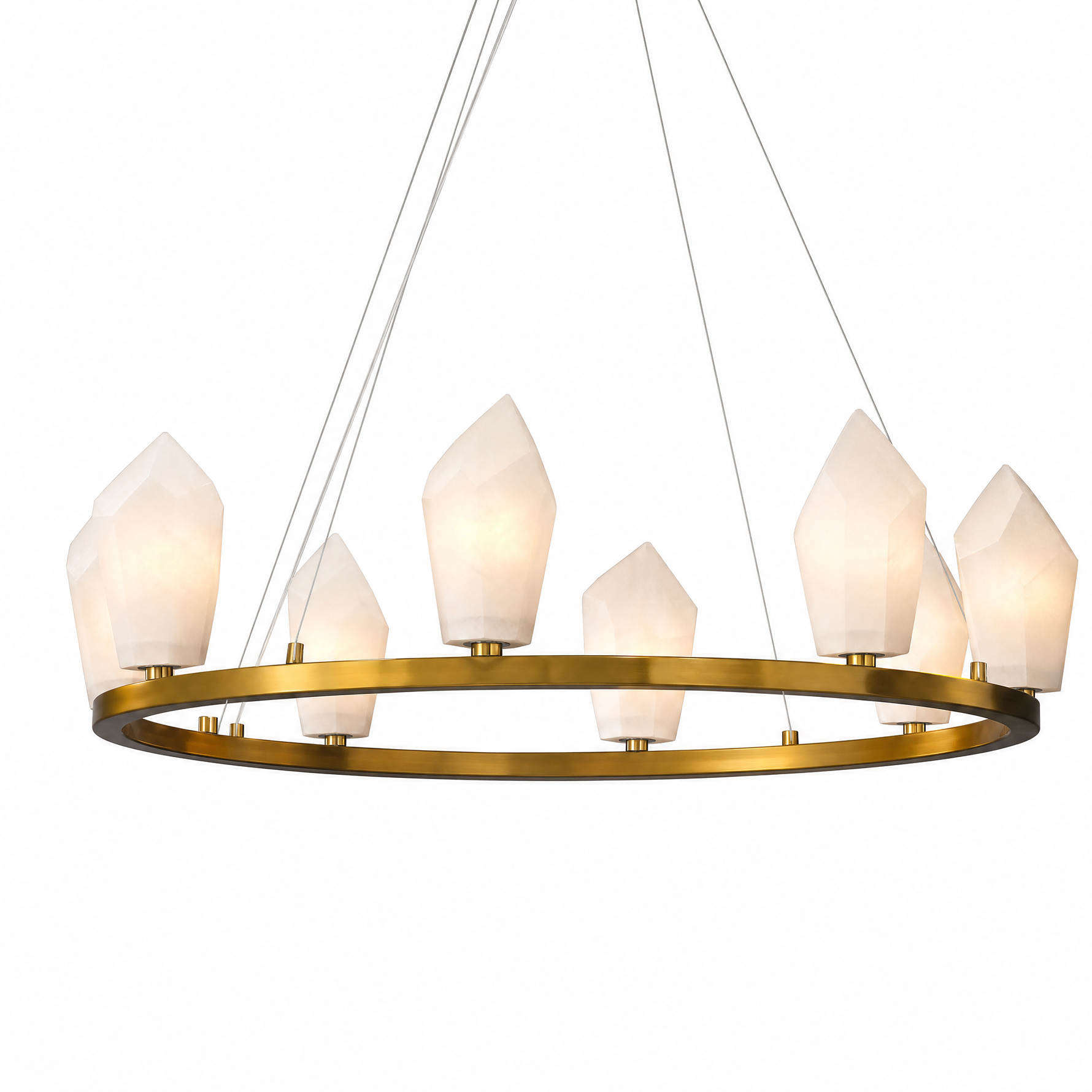 31.5" Alabaster Wagon Wheel Chandelier
