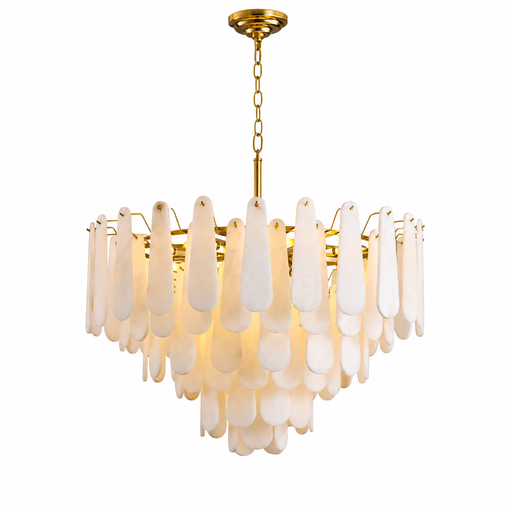 31.5" Modern 6-Tier Spanish Alabaster Chandelier