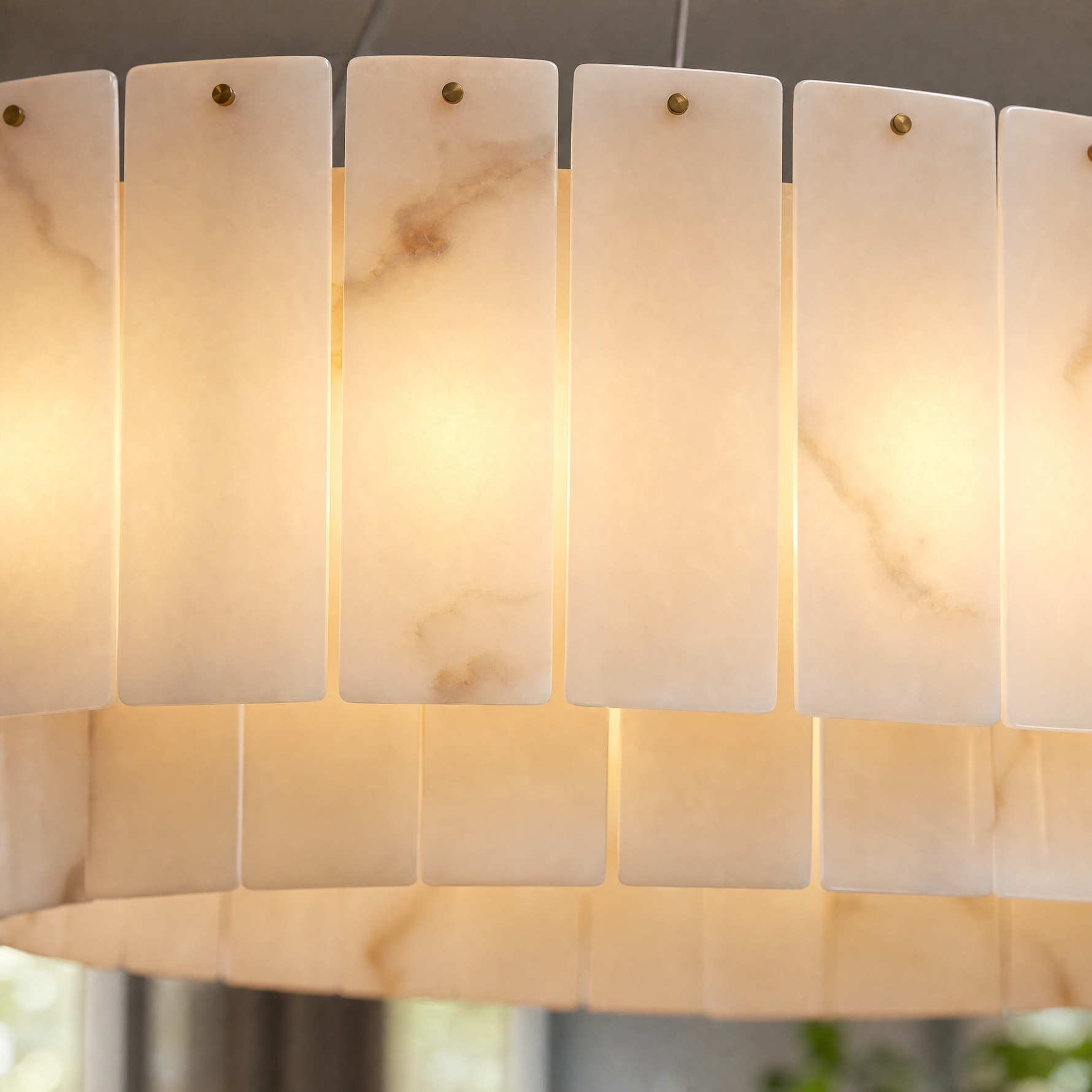 31'' Modern Spanish Alabaster 2-Tier Round Chandelier