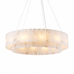 31'' Modern Spanish Alabaster 2-Tier Round Chandelier