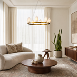 31.5" Alabaster Wagon Wheel Chandelier