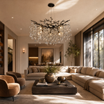 31.5" Black Tree Branch Crystal Chandelier