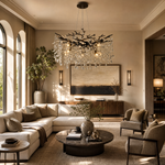 31.5" Black Tree Branch Crystal Chandelier