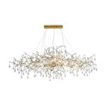 Brass & Clear Crystal Chandelier Handcrafted Branch Design