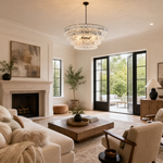 36-Inch Round Tiered Glass Chandelier
