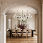 36-Light Multi-Arm Fluted Glass Chandelier
