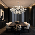 36-Light Multi-Arm Fluted Glass Chandelier