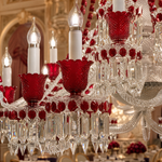36-Light Two-Tier Red Candle Crystal Chandelier