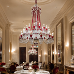 36-Light Two-Tier Red Candle Crystal Chandelier