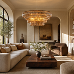 36'' Smoked Gold Round Drum Chandelier