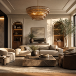 36'' Smoked Gold Round Drum Chandelier