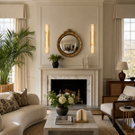 36" Spanish Alabaster Cylinder Wall Sconce
