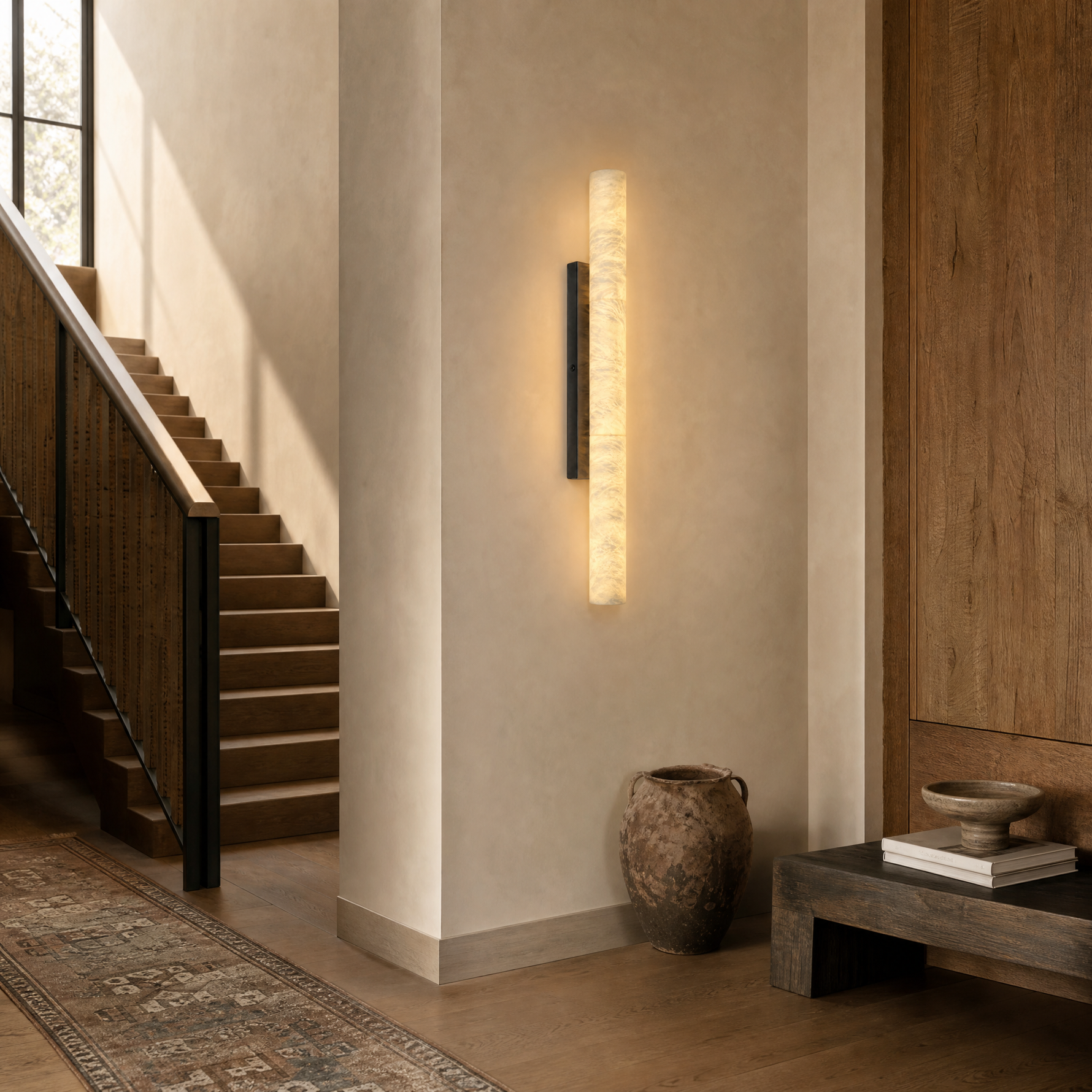 36" Spanish Alabaster Linear Wall Sconce