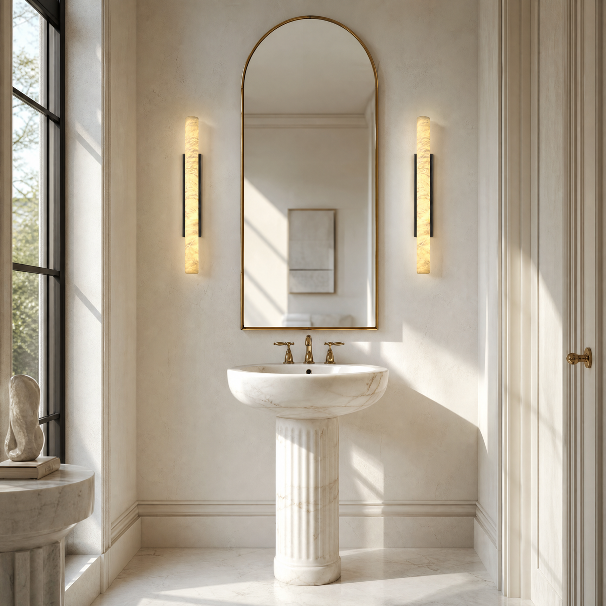 36" Spanish Alabaster Linear Wall Sconce
