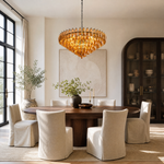 37'' Tiered Round Smoke Glass Chandelier