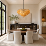 37'' Tiered Round Smoke Glass Chandelier