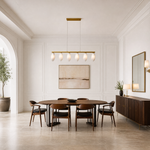 39-Inch 6-Light Linear Spanish Alabaster Chandelier