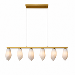 39-Inch 6-Light Linear Spanish Alabaster Chandelier