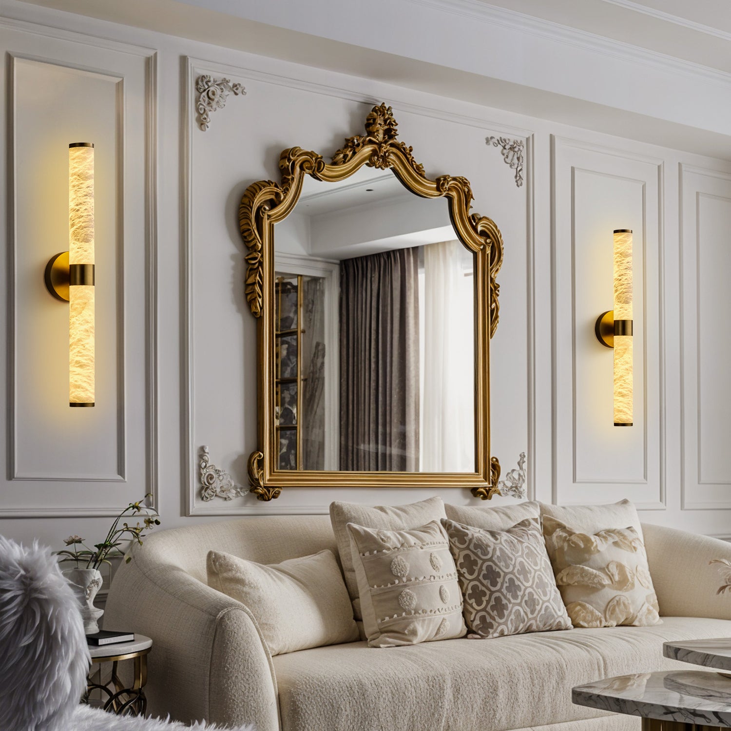 Duo Tube Marble Cylinder Wall Sconce 610 Single - Copper