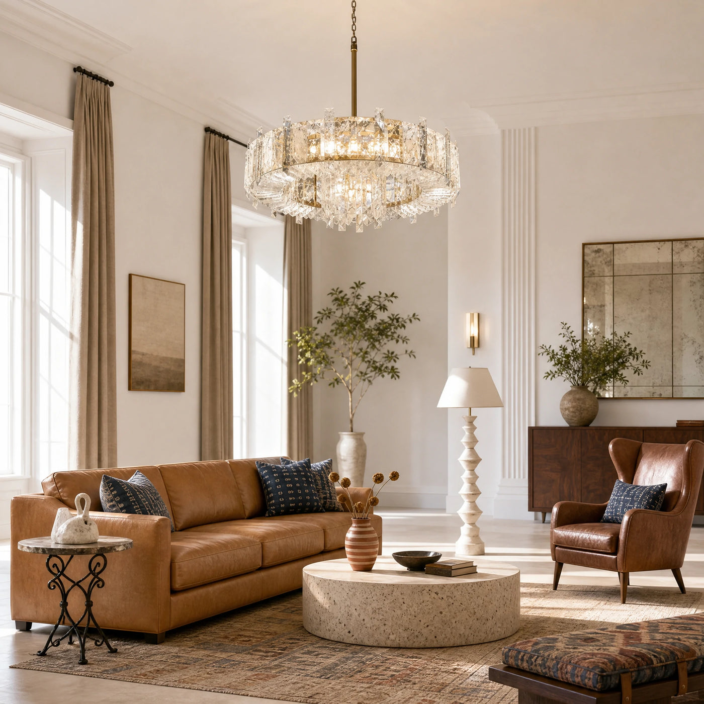 Daisy Rock Crystal Chandelier