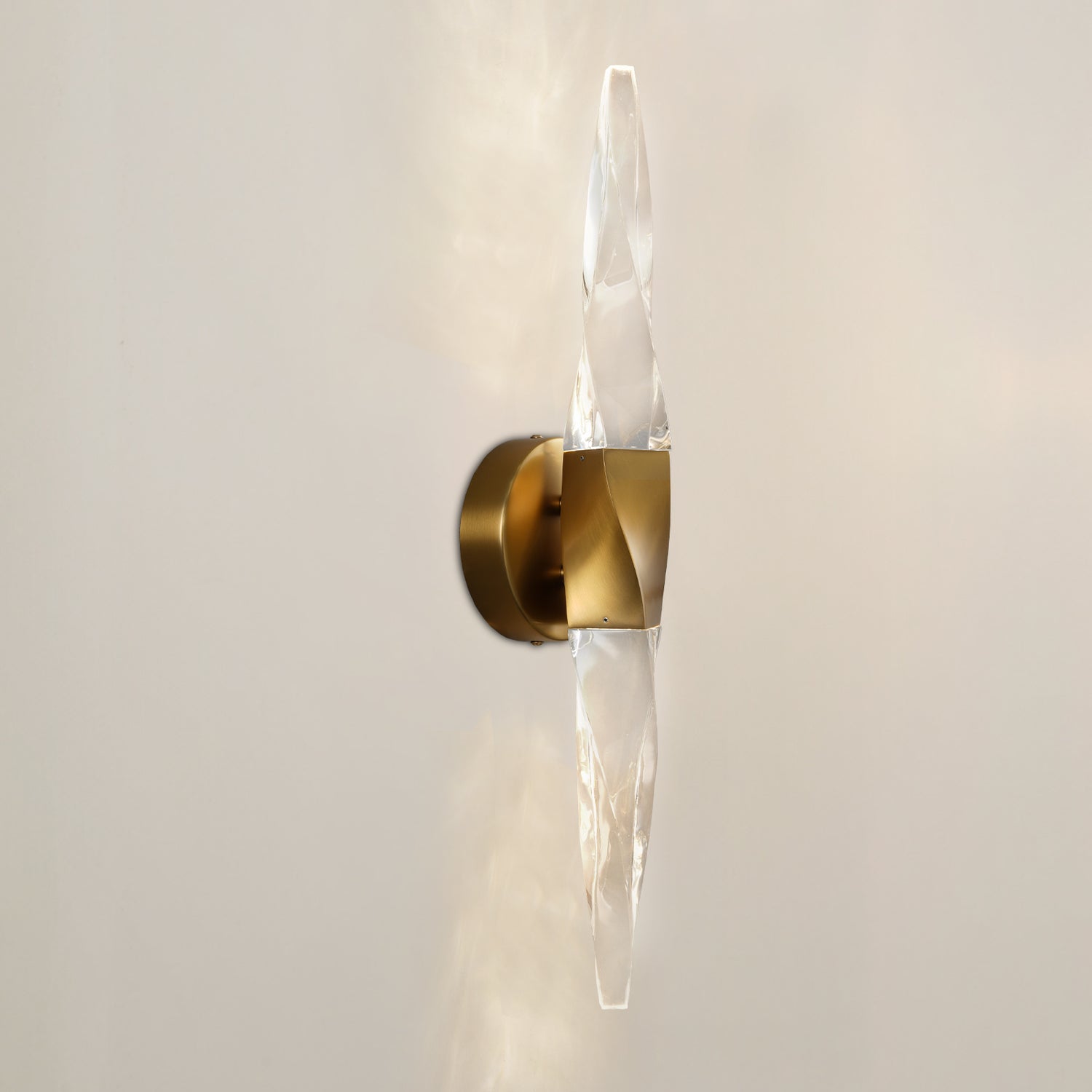 Duo Crystal Column Wall Sconce - Copper