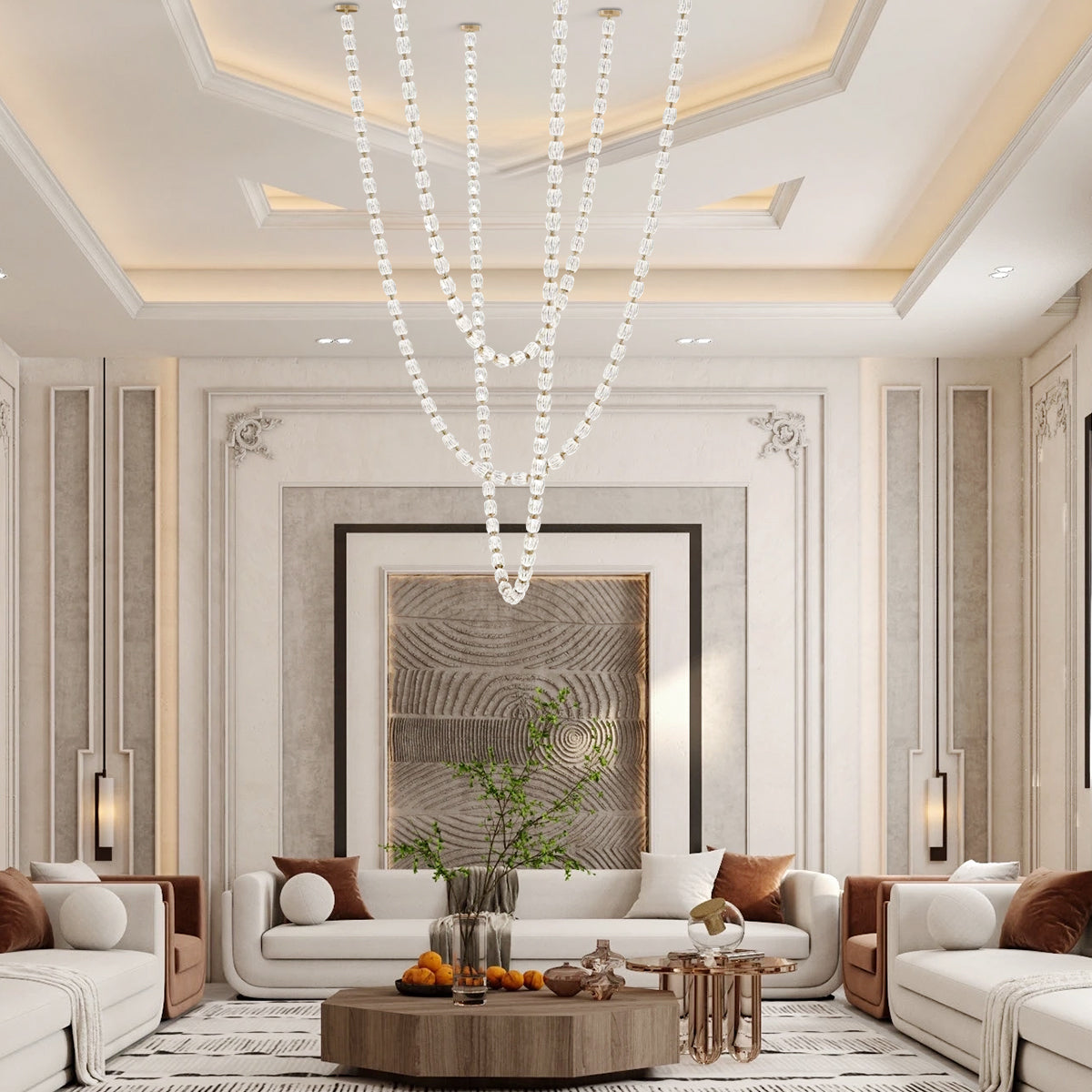 Modern Crystal Bead Chandelier