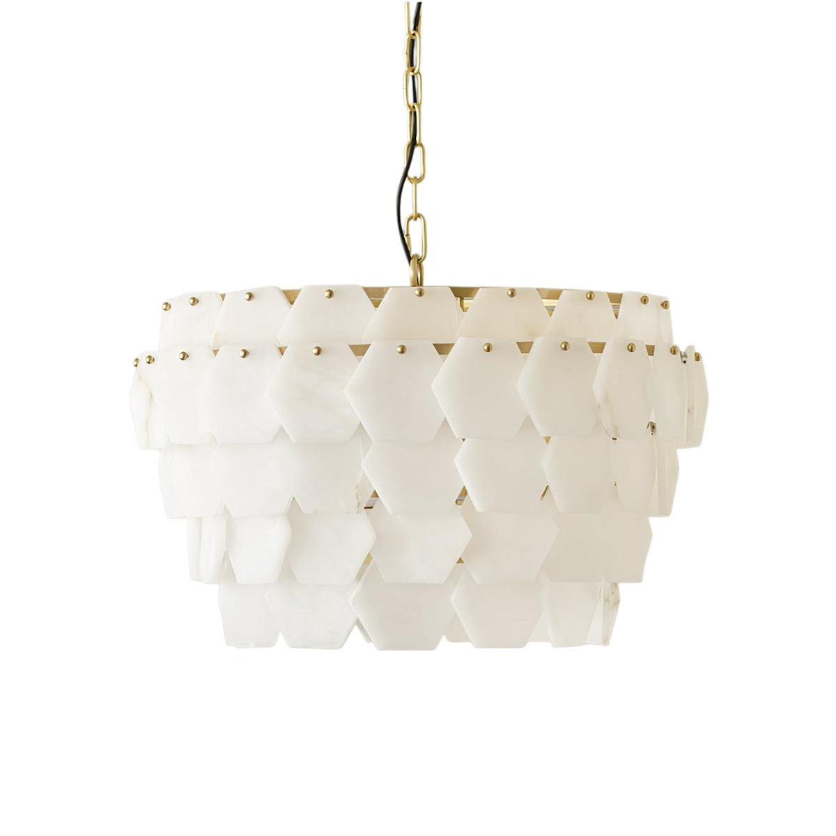 Hexa Cloud Gold & White Alabaster Pendant Light – 23.6’’ Diameter
