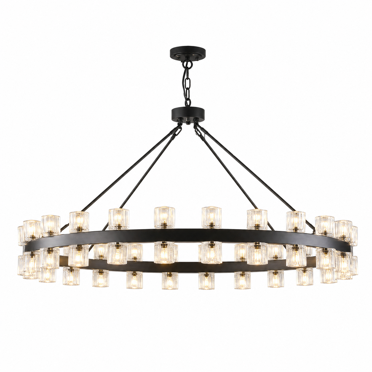 Chain Clause Upper and Lower Wine Glass Round Pendant D1220 - Black