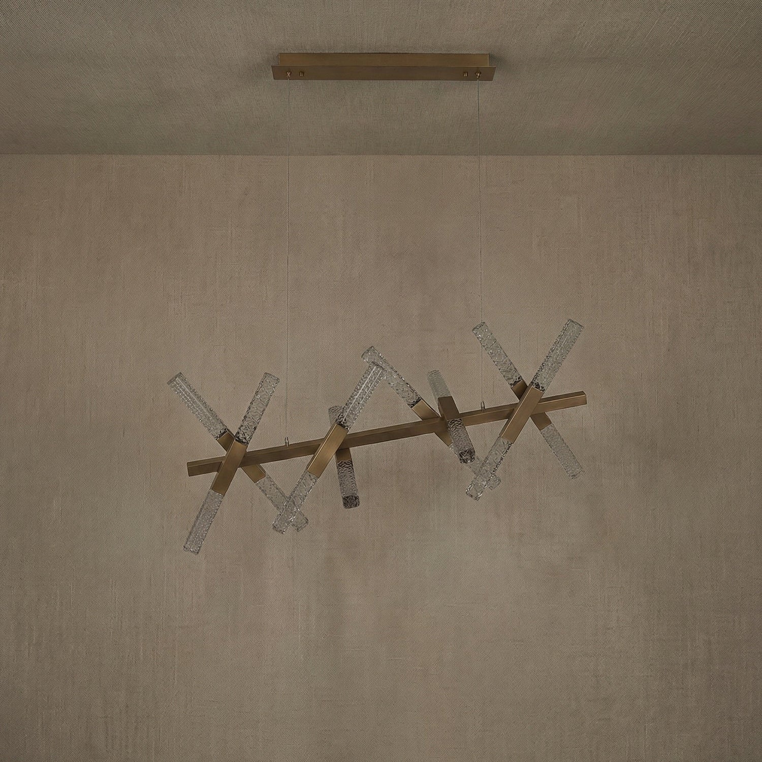 Siro Crystal Glass Linear Chandelier