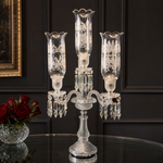 4-Light Etched Glass Crystal Table Lamp