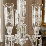 4-Light Etched Glass Crystal Table Lamp