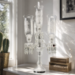 4-Light Etched Glass Crystal Table Lamp