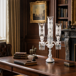 4-Light Etched Glass Crystal Table Lamp