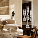 4-Light Etched Glass Crystal Table Lamp