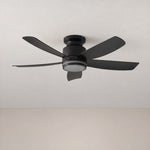 41" Matte Black Reversible Blade Flush Mount Ceiling Fan – lights off