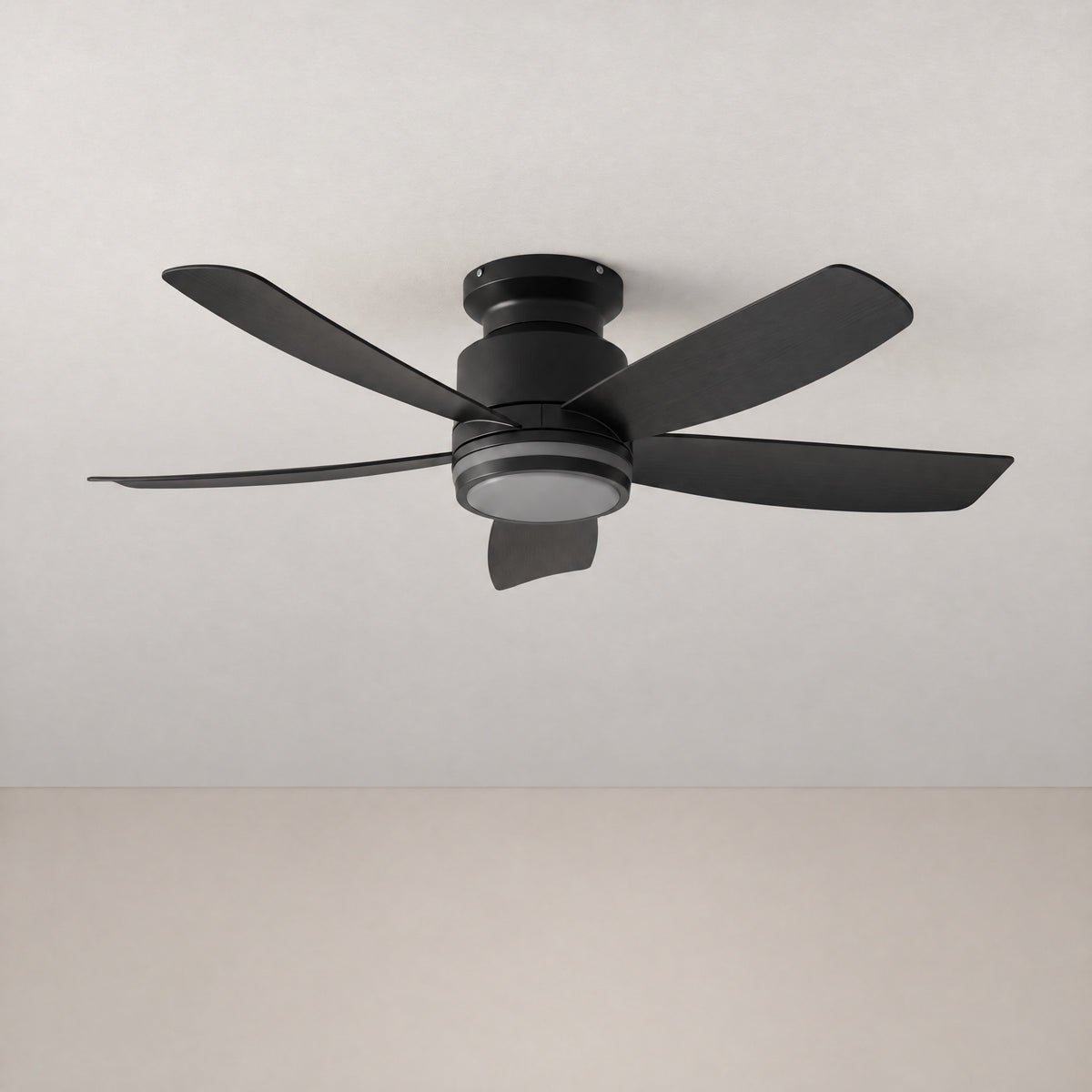 41" Matte Black Reversible Blade Flush Mount Ceiling Fan – lights off