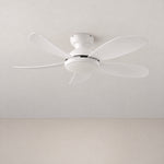42" Knife Blade Flush Mount Ceiling Fan with Frosted Dome – lights off