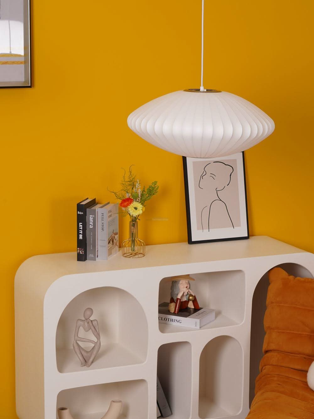 Bubble Pendant Light with Artificial Silk Lampshade - Yiosilamp