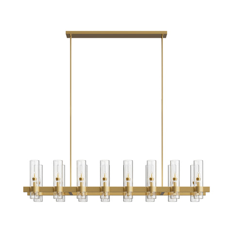 Copper-plated modern glass lampshade chandelier