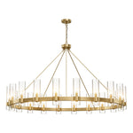 Copper plated modern glass lampshade chandelier 60in 1 Tier / Gold