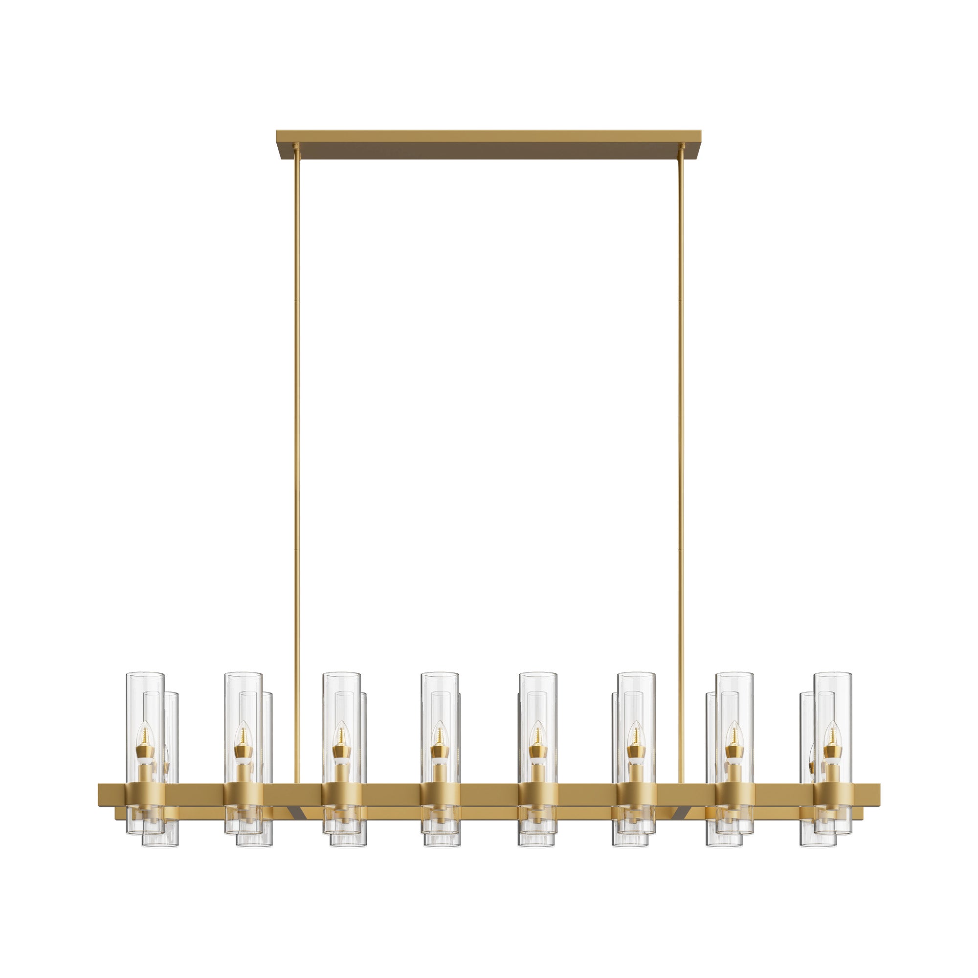 Copper-plated modern glass lampshade chandelier