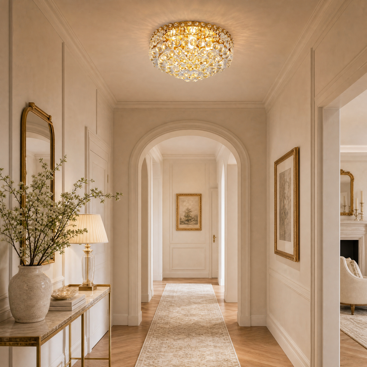 450 Pineapple Bead Ceiling Light - Gold