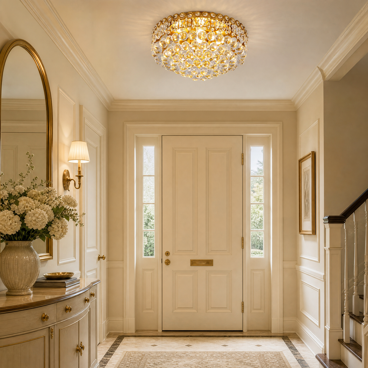 450 Pineapple Bead Ceiling Light - Gold