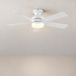 46" Dual-Finish Blade Flush Mount Ceiling Fan – lights on