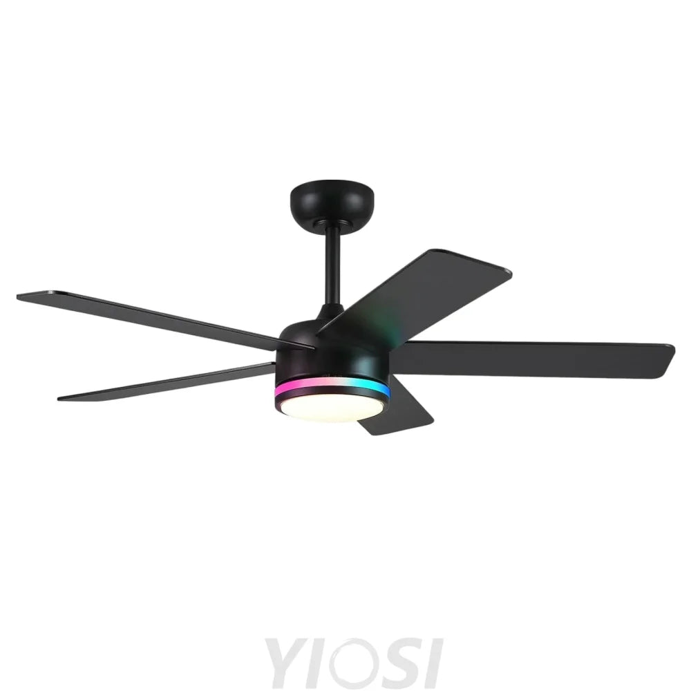 46’’ RGB Smart Ceiling Fan with Light – Remote Control Reversible Motor 6 Speed ceiling light