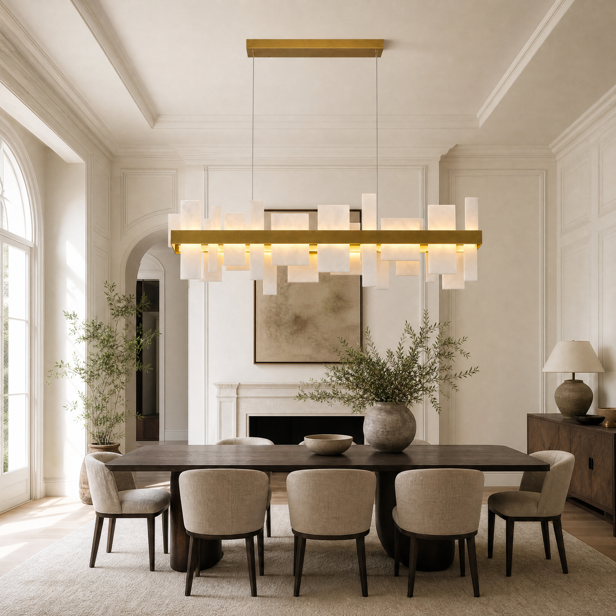 46.8'' Alabaster Rectangular Chandelier